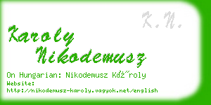 karoly nikodemusz business card